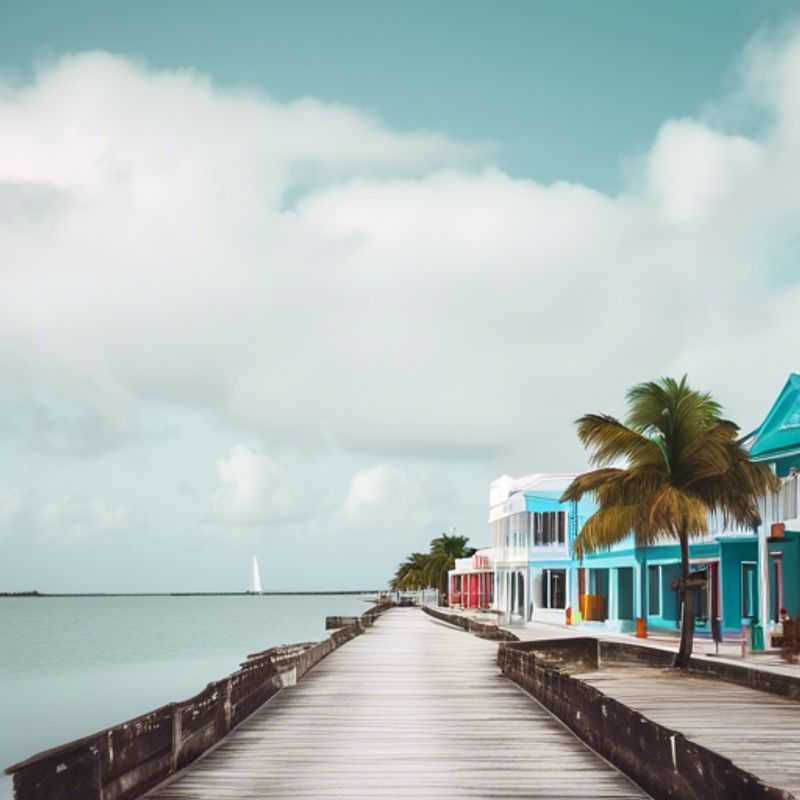 Une famille de voyageurs de l'année sabbatique explorant la ville animée de Belize City, Belize, pendant un séjour de 3 semaines en hiver.