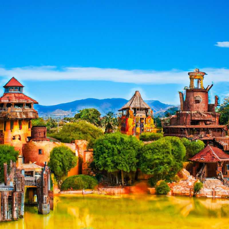 Visite du parc d'attractions Katmandu au cœur de Calvià, dans les îles Baléares, en Espagne, à l'automne