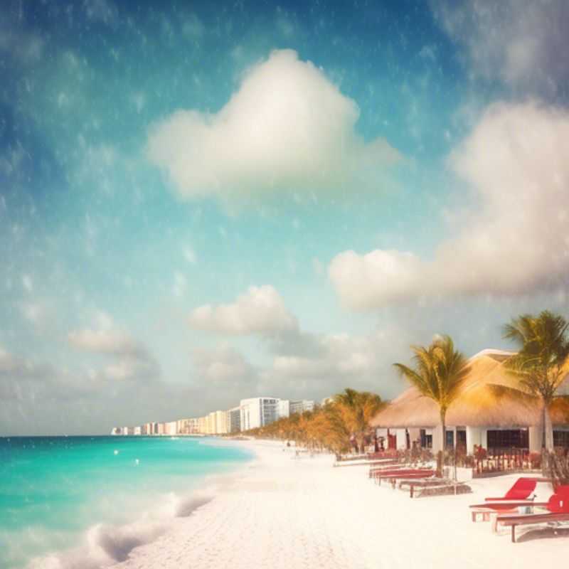 Trois couples profitant du soleil d'hiver et de la plage immaculée de Cancun, Mexique, pendant une semaine de détente et de découverte.