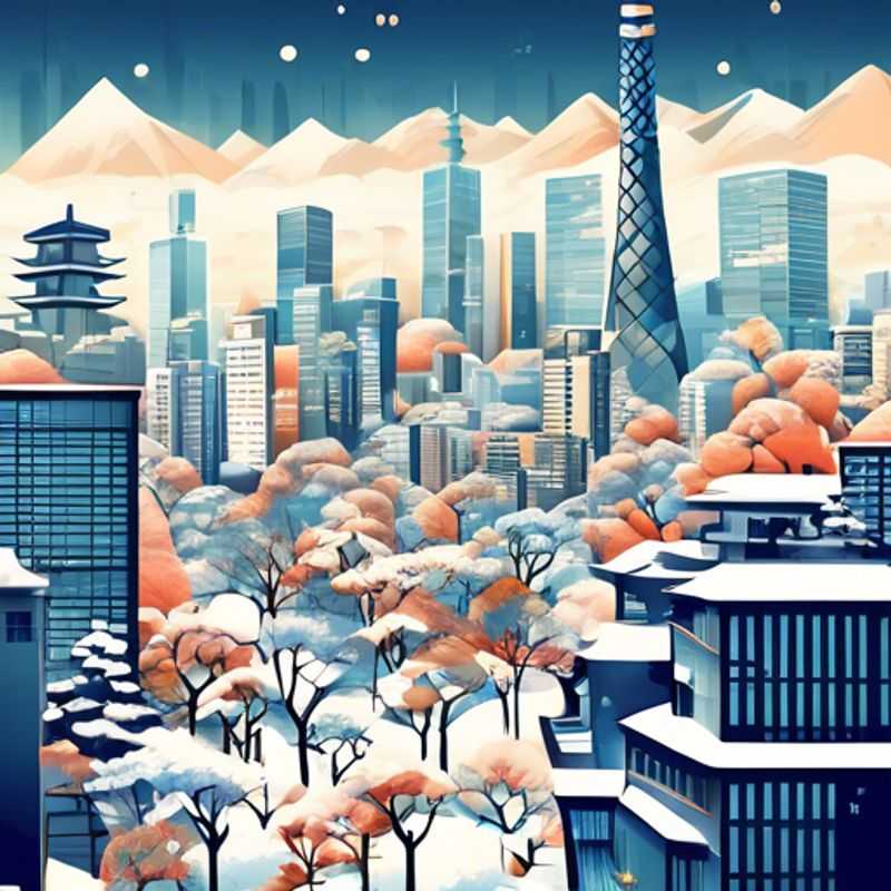 Deux couples explorant les rues animées de Tokyo, Japon, enveloppées dans les couleurs vibrantes des lumières de Noël et la magie de l'hiver, lors d'un voyage de 5 jours avec The Group Traveler.