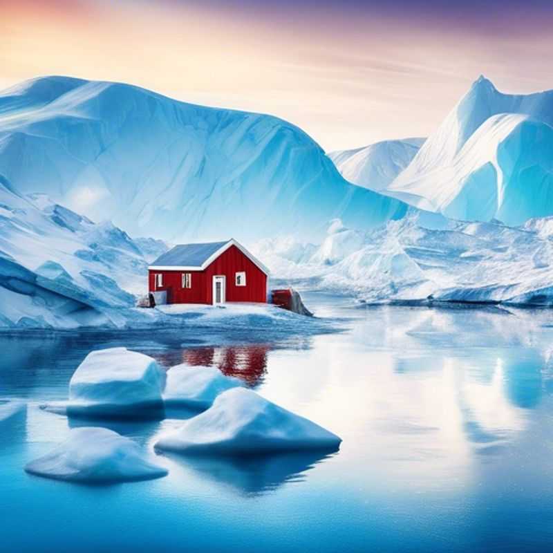 A family of adventurers, eyes wide with wonder, stand before a breathtaking panorama of Greenland's icy landscapes. The vastness of the glacier, a brilliant white against the deep blue sky, promises a unique and unforgettable 24-hour family adventure.
