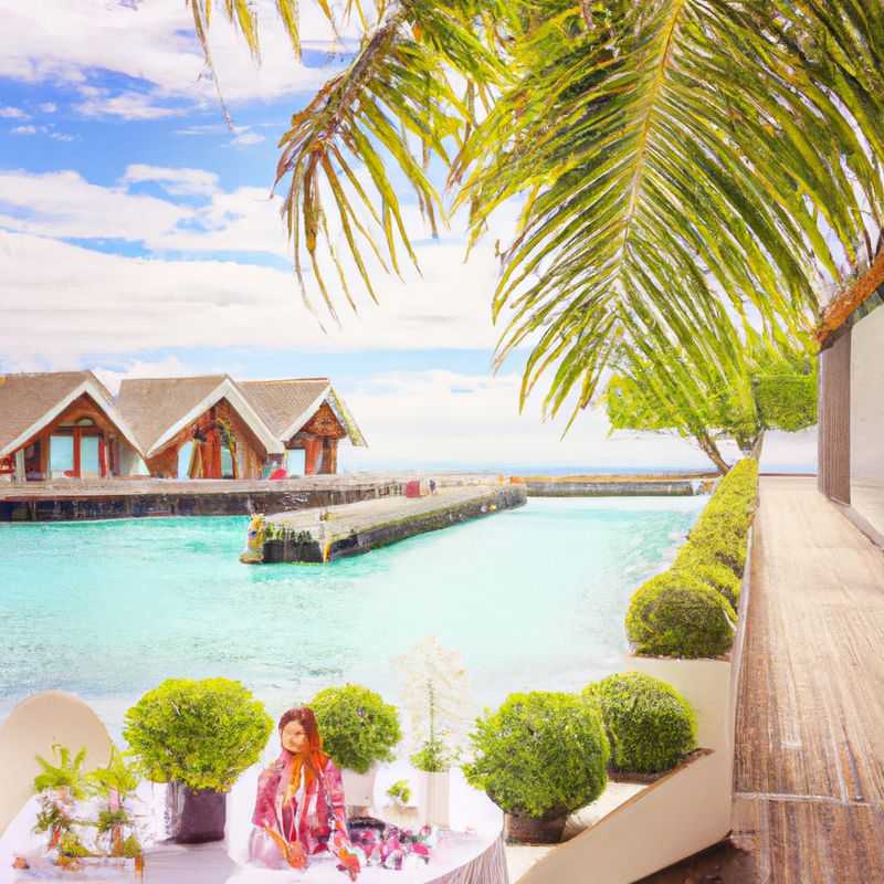 Détente sur la plage de Hulhumale aux Maldives en automne