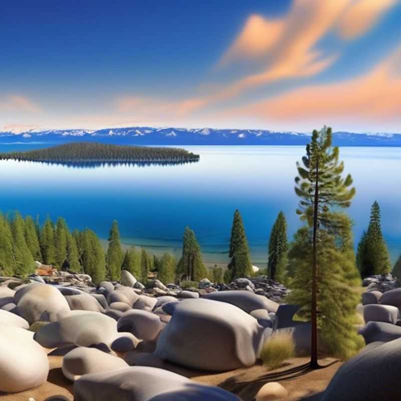 Deux couples profitant de la beauté sereine du lac Tahoe, aux États-Unis, lors de leur escapade de 4 jours à la recherche d'une coolcation pendant un festival.