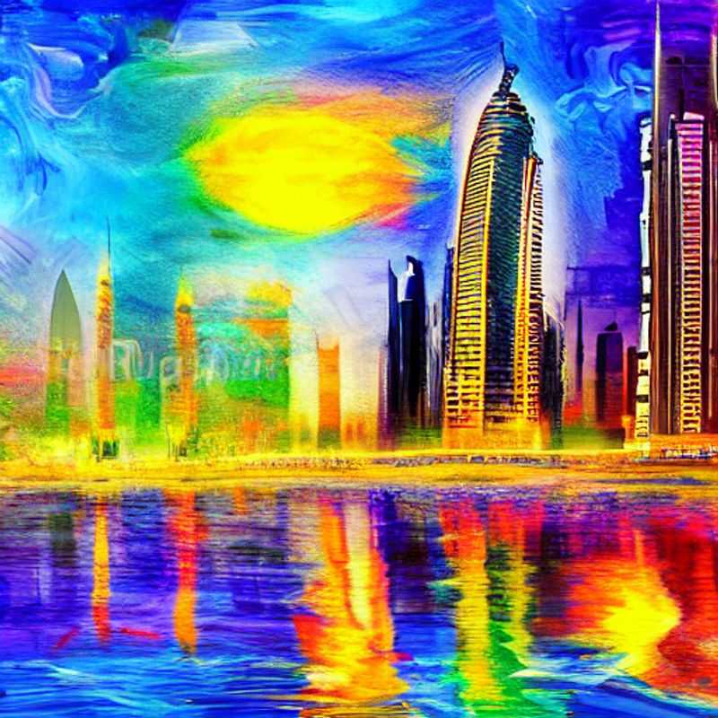 Dubaï, Émirats Arabes Unis : architecture futuriste et soleil printanier.
