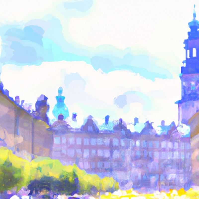 A couple strolls hand-in-hand amidst the vibrant tapestry of Dresden's Old Town in spring, marveling at the architectural grandeur of the Frauenkirche, a testament to the city's resilience and renewal.
