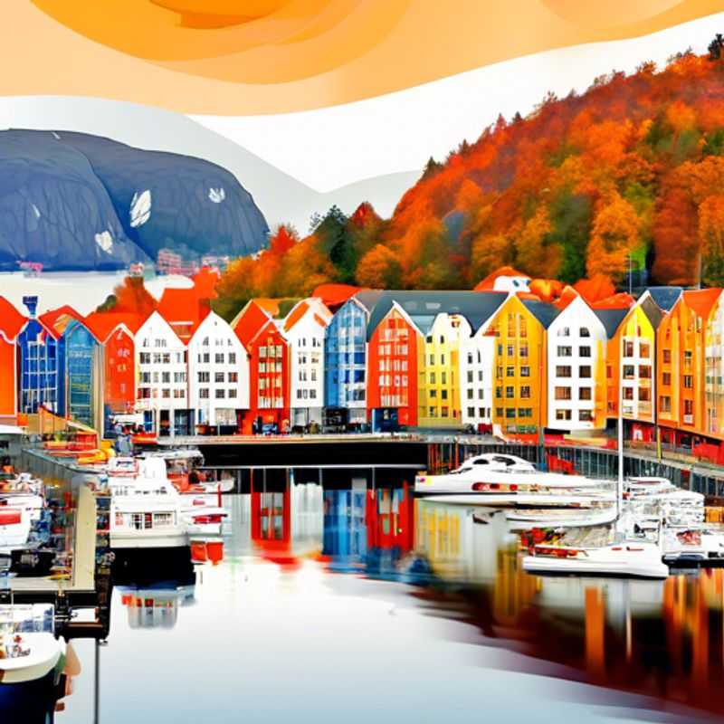 Two couples, The Long-Term Travelers, soak in the dramatic beauty of Bergen, Norway, where colorful wooden houses huddle against a backdrop of snow-capped mountains. A perfect coolcation for those seeking adventure and breathtaking scenery.