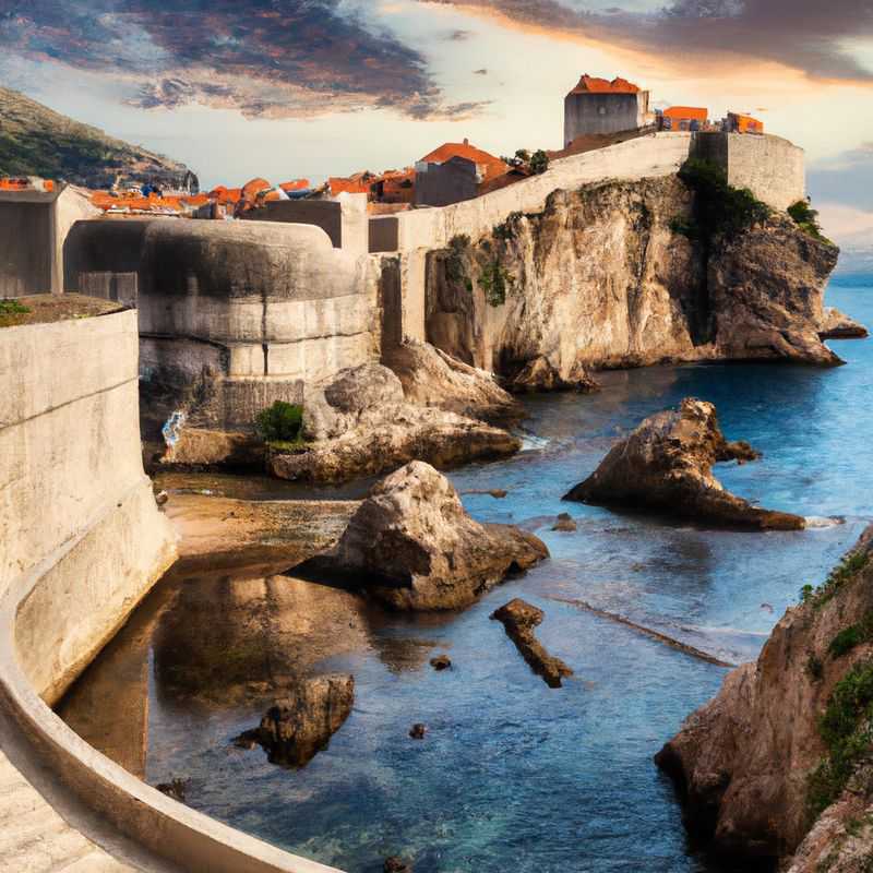 A couple strolls hand-in-hand along the ancient stone streets of Dubrovnik, Croatia, the Pearl of the Adriatic, during their idyllic 3-week spring sojourn, soaking in the city's rich history and breathtaking coastal vistas.