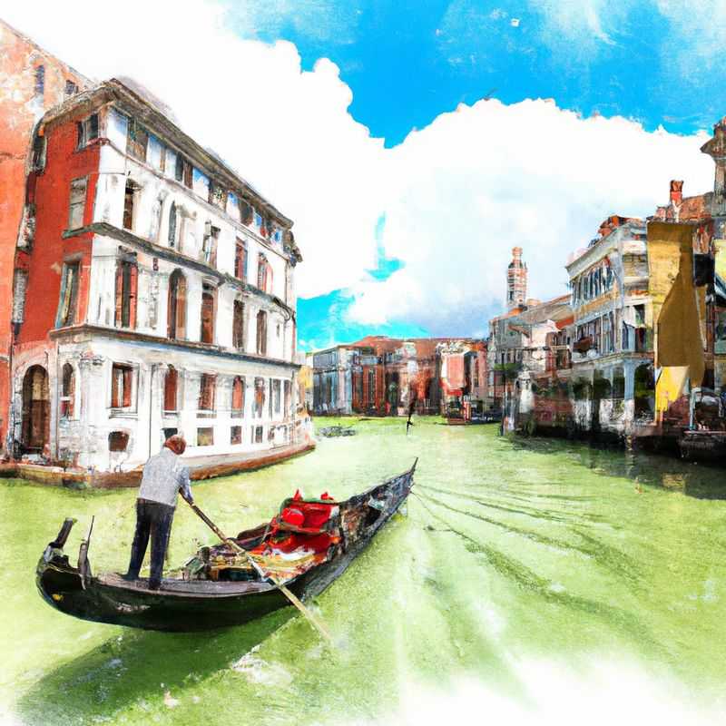A lone traveler strolls across the iconic Rialto Bridge, enveloped by the ethereal glow of dawn in Venice, Italy, embarking on a whirlwind 24-hour adventure in the springtime.