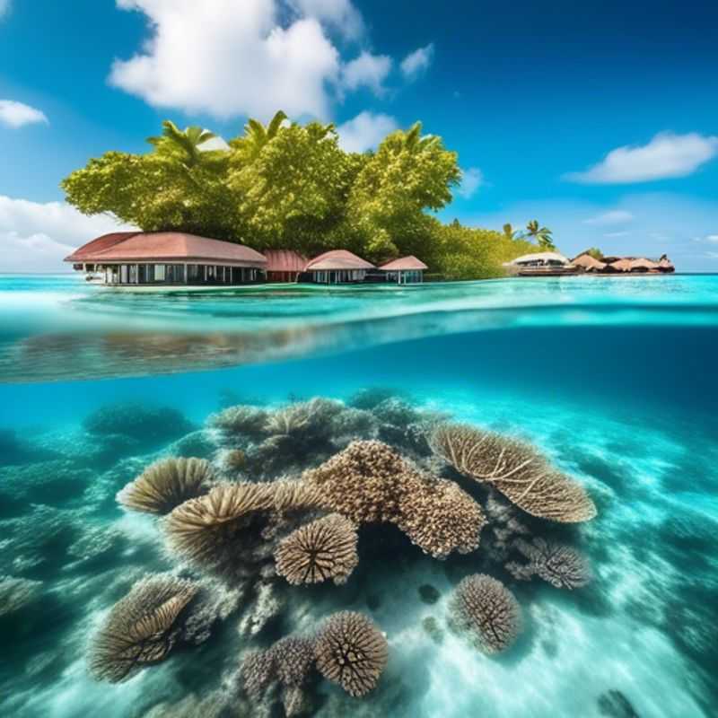 Two couples, the Cultural Explorers, soaking up the sun on a pristine white sand beach in the Maldives, surrounded by the turquoise waters of the Indian Ocean, during their two-week winter escape.