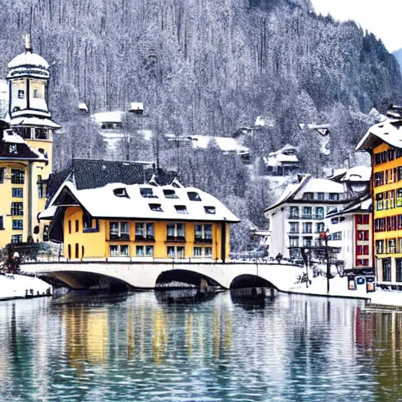 Lucerne, Suisse, baignée de soleil printanier :