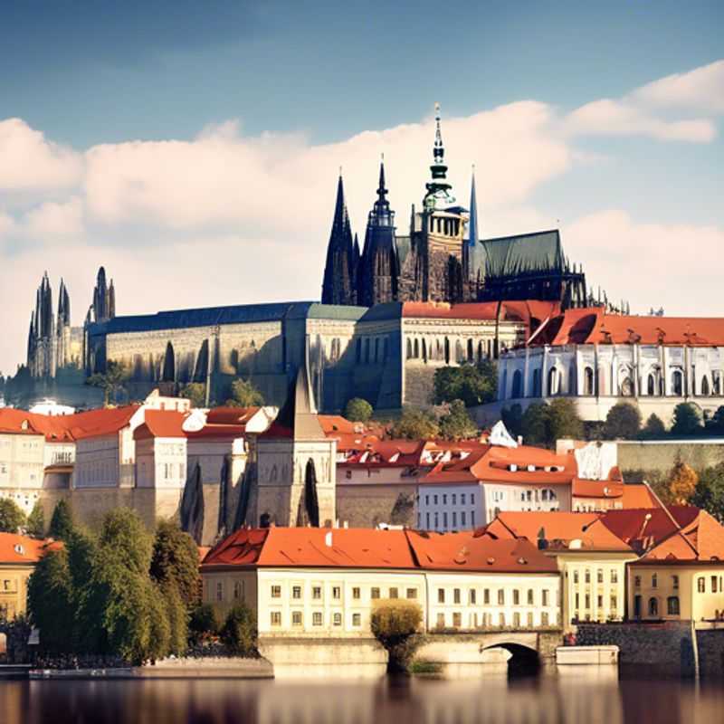 Trois couples profitant de la beauté printanière de Prague, République tchèque, avec le pont Charles en arrière-plan, pour une escapade bien-être de 5 jours.