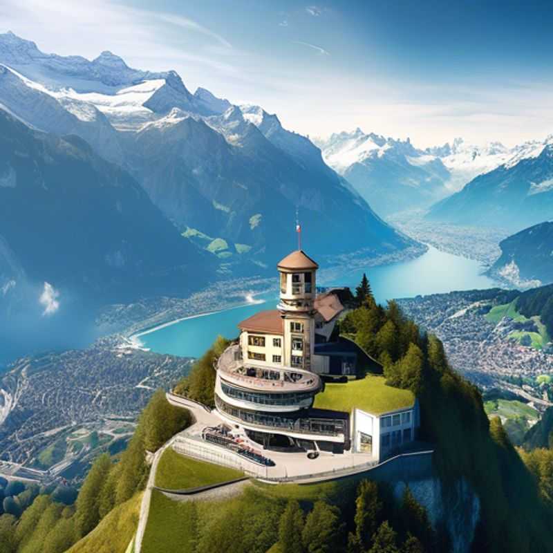 Trois couples profitant d'une vue imprenable sur Interlaken, Suisse, entourée de montagnes enneigées et du magnifique lac de Thoune, lors d'un voyage spontané de 5 jours à la recherche de fraîcheur et d'aventure.