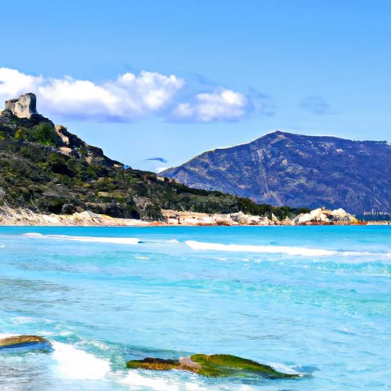 Two couples bask in the Mediterranean sun, immersed in the crystalline waters of Villasimius, Sardinia, Italy, on their 3-day summer sojourn, embracing the allure of this pristine coastal paradise.