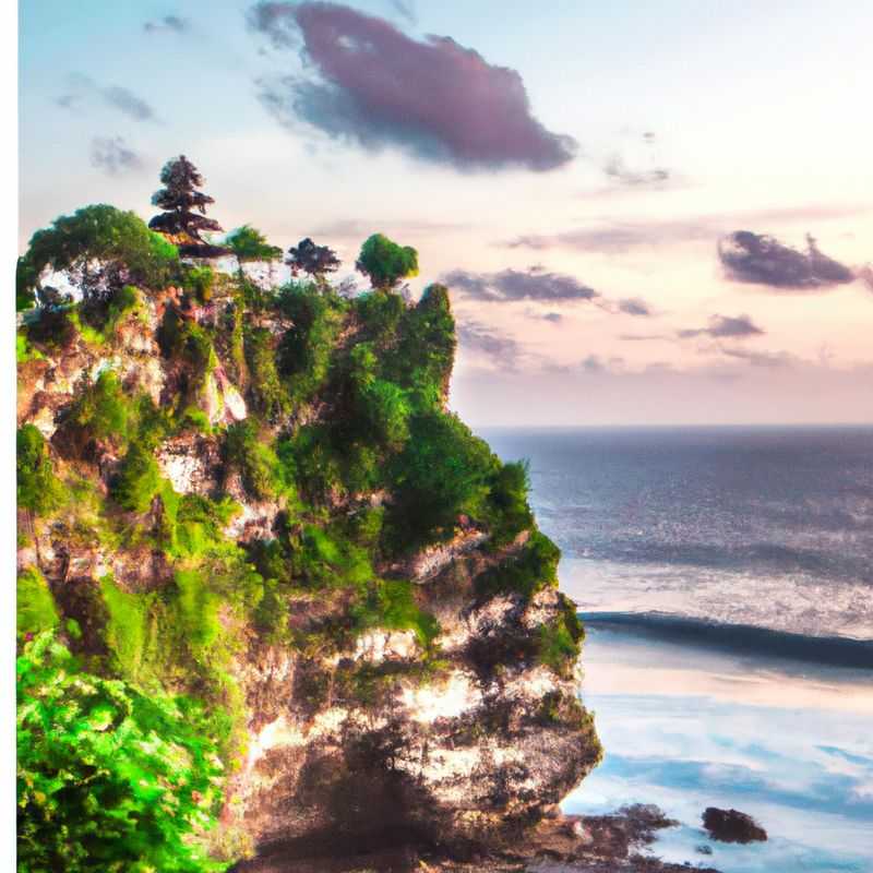 A family with children basking in the warm glow of a sunset over Tanah Lot, Bali, during their 24-hour winter getaway, embracing the serenity and spiritual essence of the iconic sea temple.