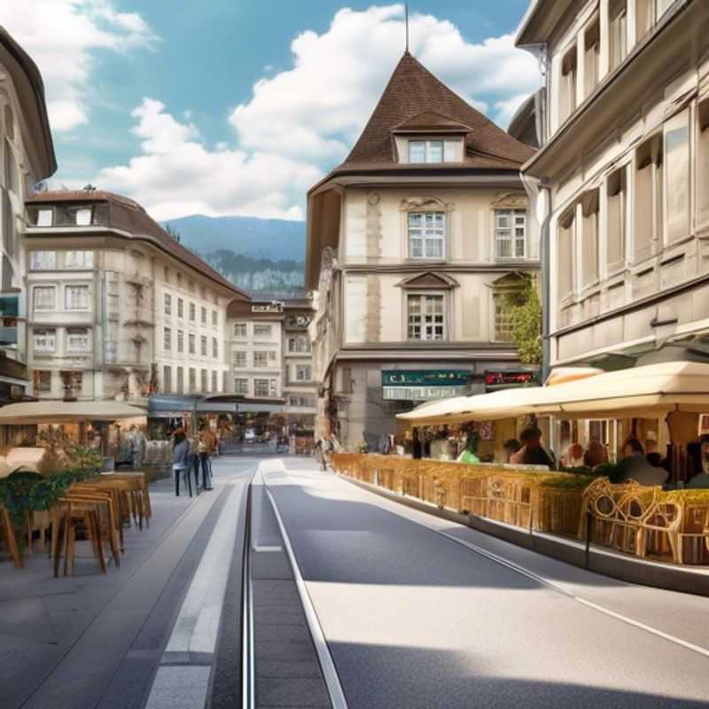 Un voyageur solitaire profitant de la vue imprenable sur Zurich, Suisse, depuis un hôtel de luxe, avec les Alpes enneigées en arrière-plan.