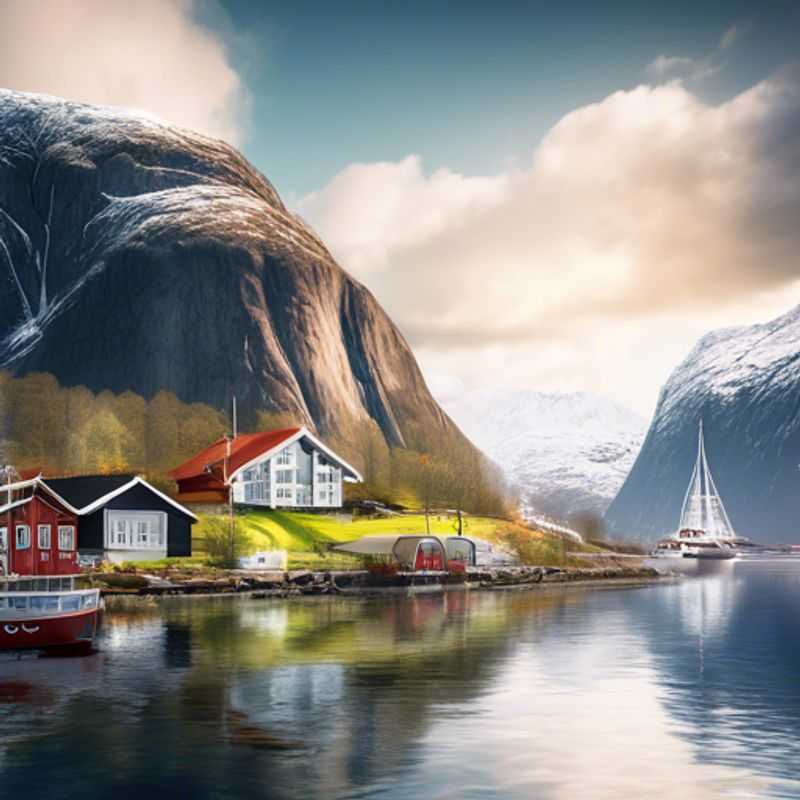 Two couples marveling at the breathtaking views of the majestic Norwegian Fjords, surrounded by towering cliffs and serene waters, during their 4-day budget-friendly adventure in Norway.