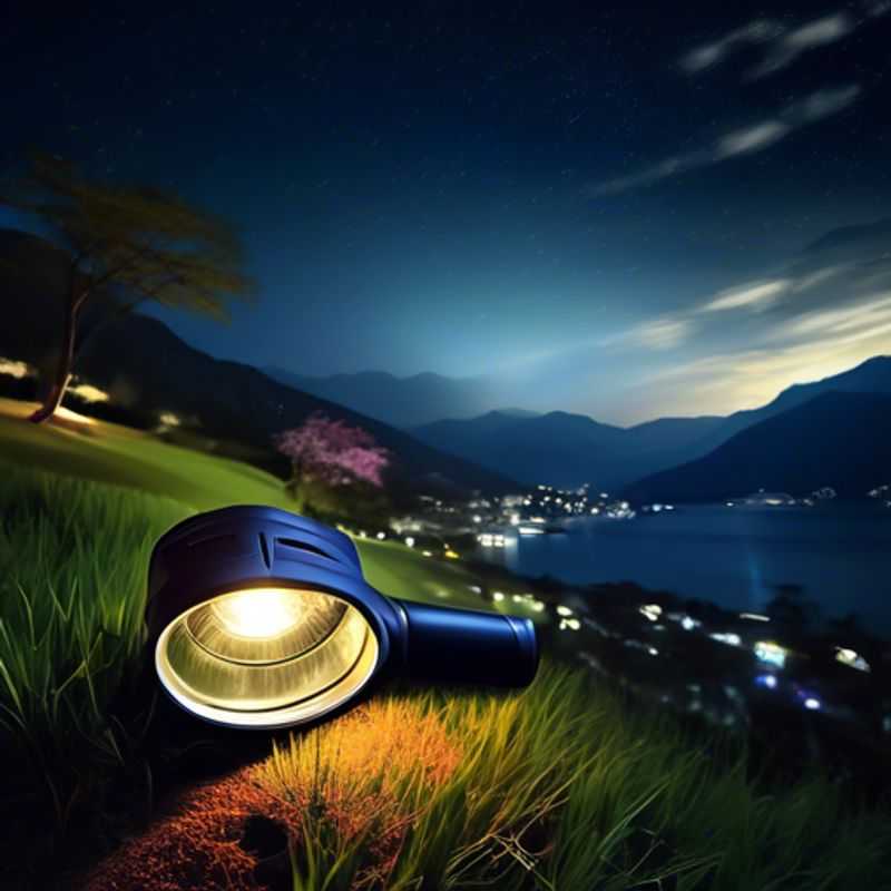 Une lampe frontale ou une lampe torche, idéale pour vos aventures nocturnes, éclairant votre chemin avec précision.