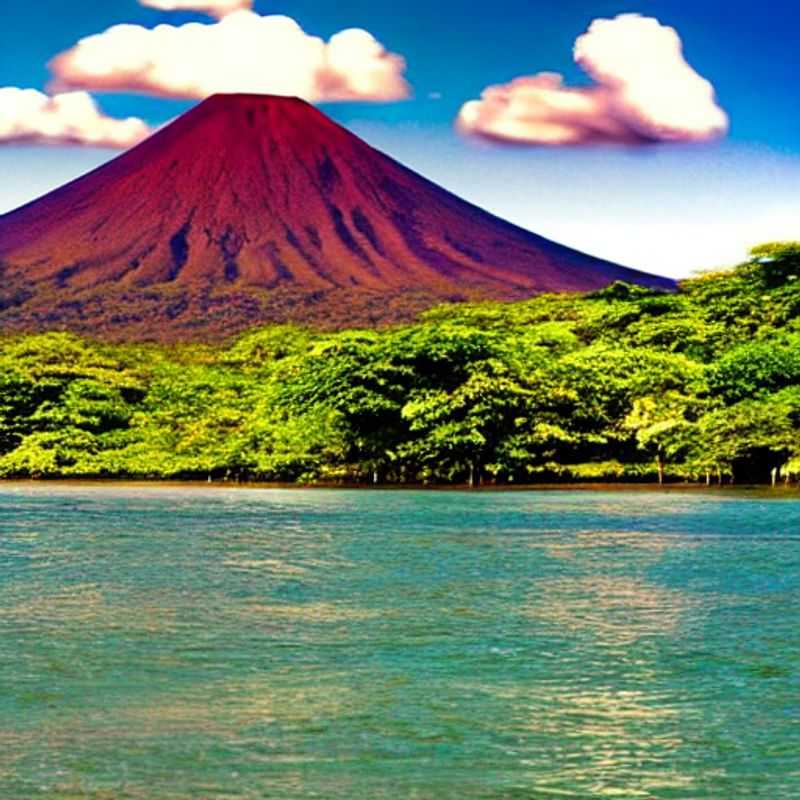 L'île d'Ometepe au Nicaragua, deux volcans majestueux se reflétant dans un lac paisible.