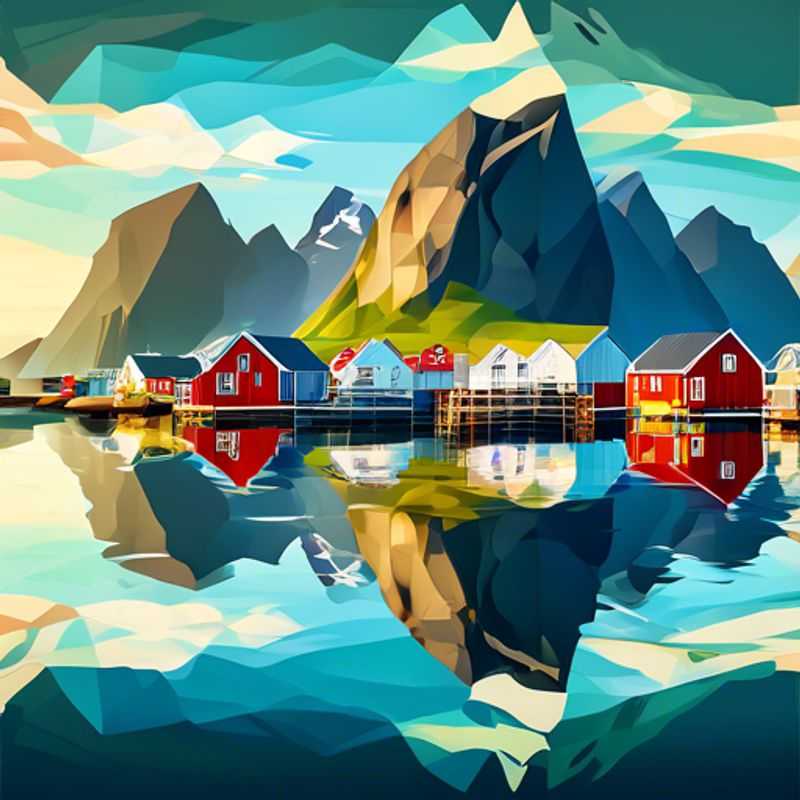 Un voyageur solitaire admire les paysages à couper le souffle des îles Lofoten, en Norvège, pendant une escapade de 5 jours, où les montagnes imposantes rencontrent la mer turquoise et le ciel dégagé.