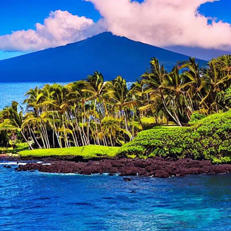 Maui printanier : Plage paradisiaque sous le soleil hawaïen. (Springtime Maui: Paradisiacal beach under the Hawaiian sun.)