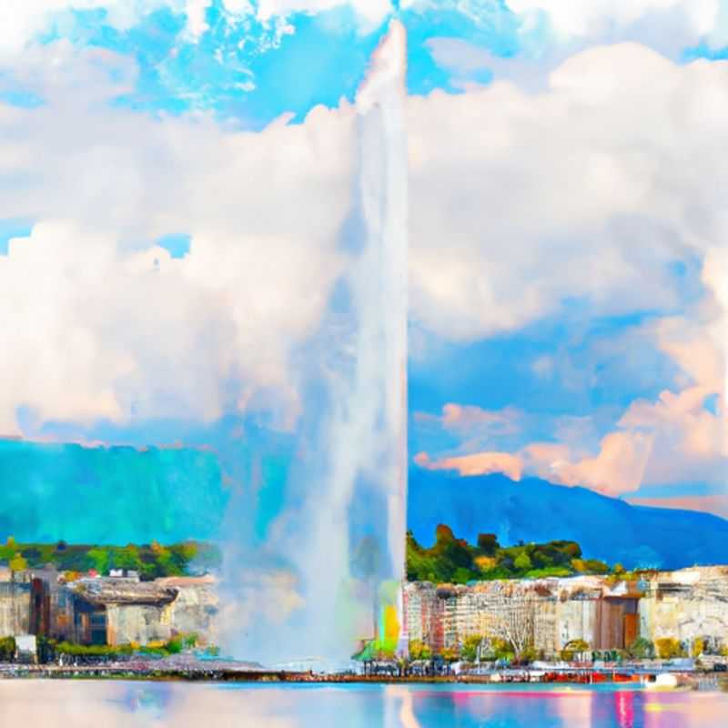 Trois couples profitant du charme printanier de Genève, en Suisse, lors de leur escapade de deux semaines, avec en toile de fond le Jet d'eau emblématique projetant son panache rafraîchissant dans le ciel bleu.