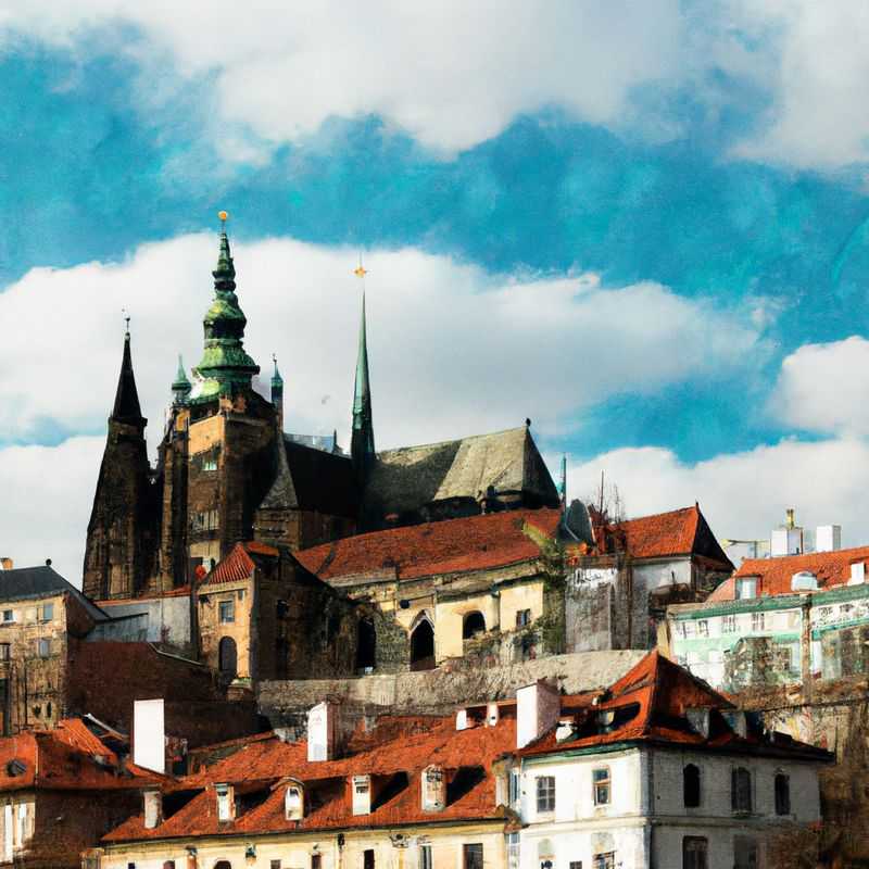 Three couples marvel at the breathtaking grandeur of Prague's Charles Bridge, a masterpiece of Gothic architecture spanning the Vltava River, during their whirlwind 24-hour autumnal adventure in the captivating Czech capital.