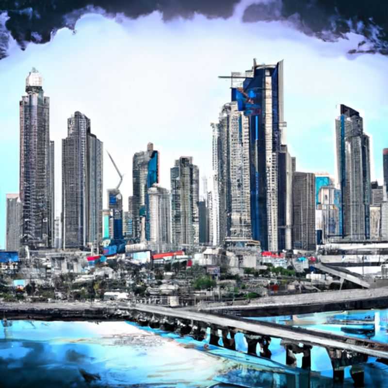 A solitary traveler gazes out at the vibrant skyline of Panama City, Panama, a bustling metropolis embraced by the shimmering waters of the Pacific Ocean, during their immersive 3&#45;week winter sojourn.