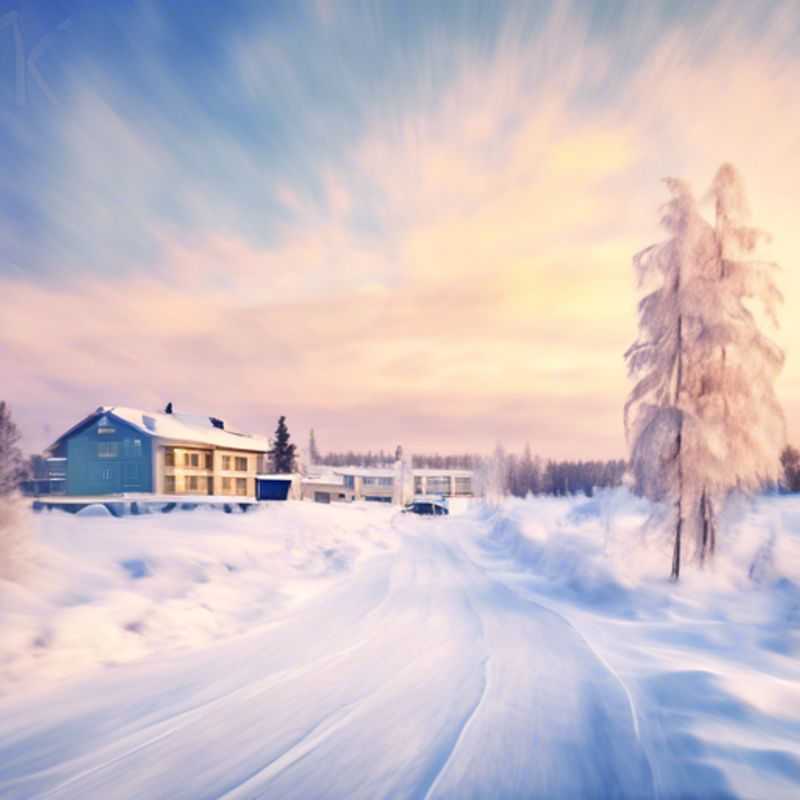 A business traveler couple embraces the unique beauty of Kemi, Finland's winter wonderland. They stand amidst a breathtaking snow-covered landscape, showcasing the captivating allure of a coolcation escape.