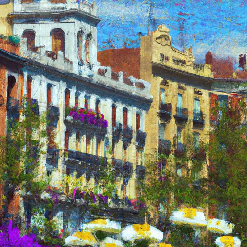Three couples reveling in the vibrant energy of Madrid, Spain, during their 5-day spring sojourn, capturing the essence of the city's cultural tapestry and architectural marvels.