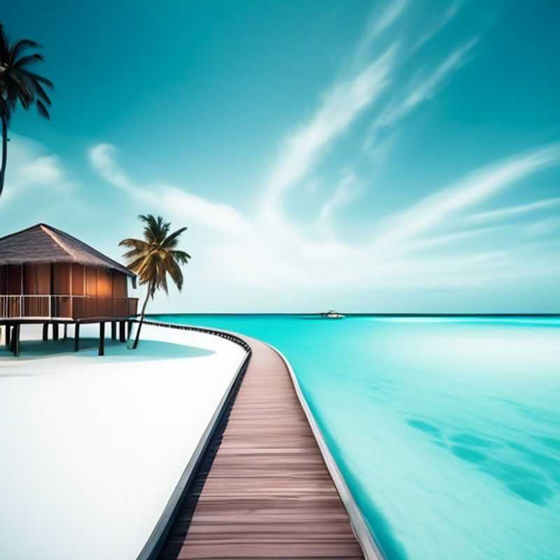 Two couples, the Cultural Explorers, soaking up the sun on a pristine white sand beach in the Maldives, surrounded by the turquoise waters of the Indian Ocean, during their two-week winter escape.