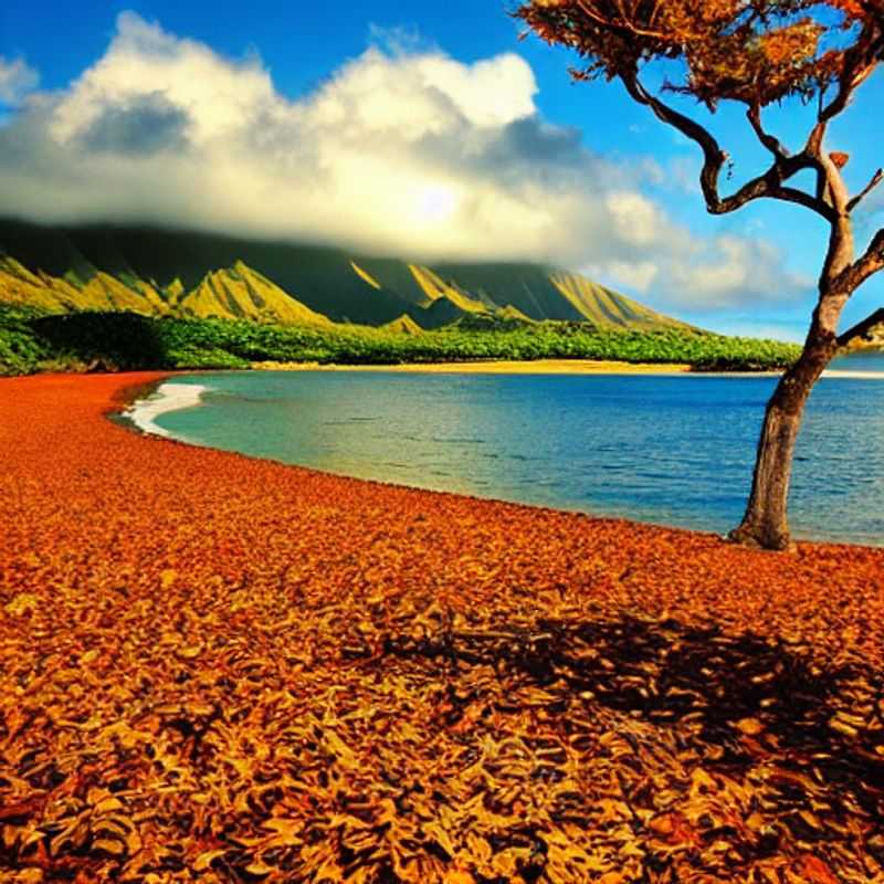 Maui printanier : Plage paradisiaque sous le soleil hawaïen. (Springtime Maui: Paradisiacal beach under the Hawaiian sun.)