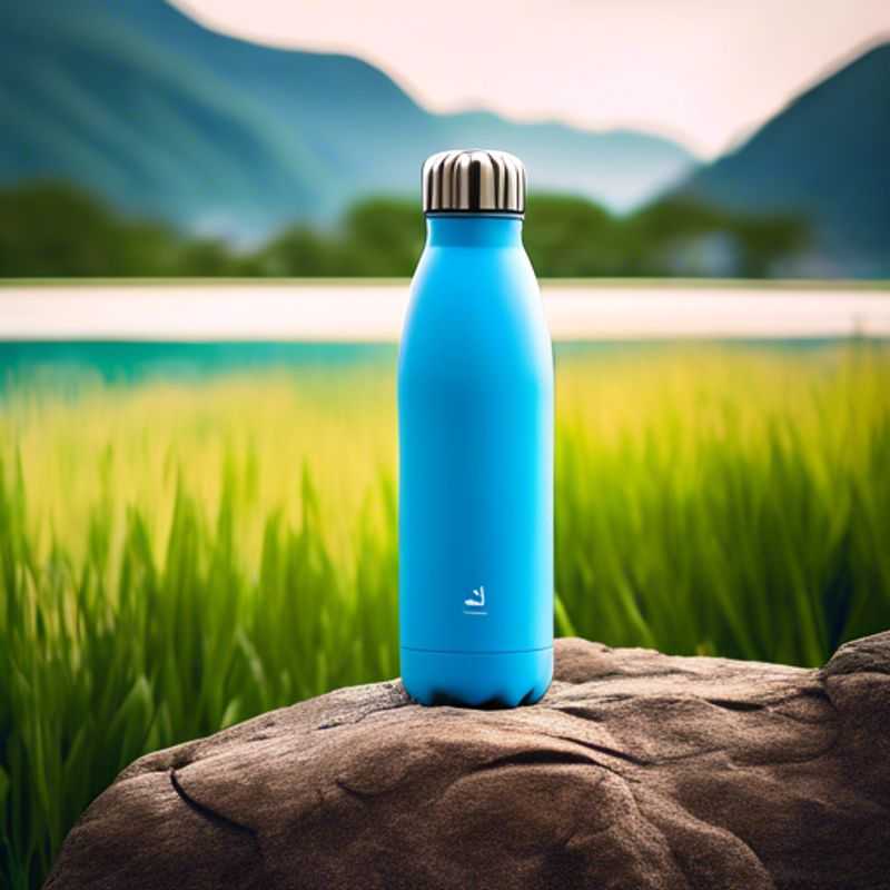 A close-up of a sleek, reusable water bottle, showcasing its eco-friendly design and practical features.