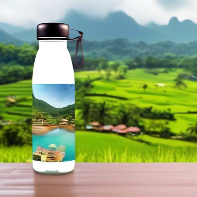 A close-up of a sleek, stainless steel reusable water bottle, ready to quench your thirst and reduce plastic waste.