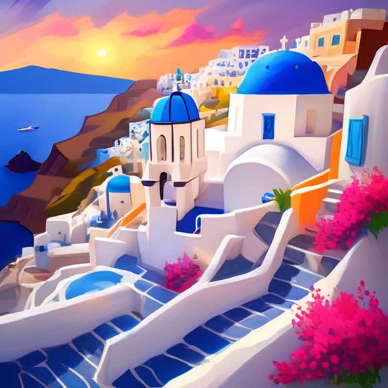 Three couples, the Social Media Traveler crew, capture the breathtaking beauty of Santorini's iconic white-washed villages and azure waters, bathed in the golden glow of a spring sunset.