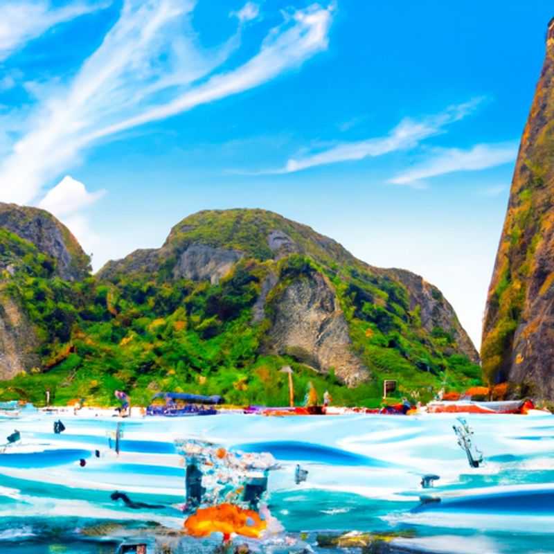 Maya Bay's Summertime Symphony: A Tropical Tapestry of Azure Seas and Sun-Kissed Sands