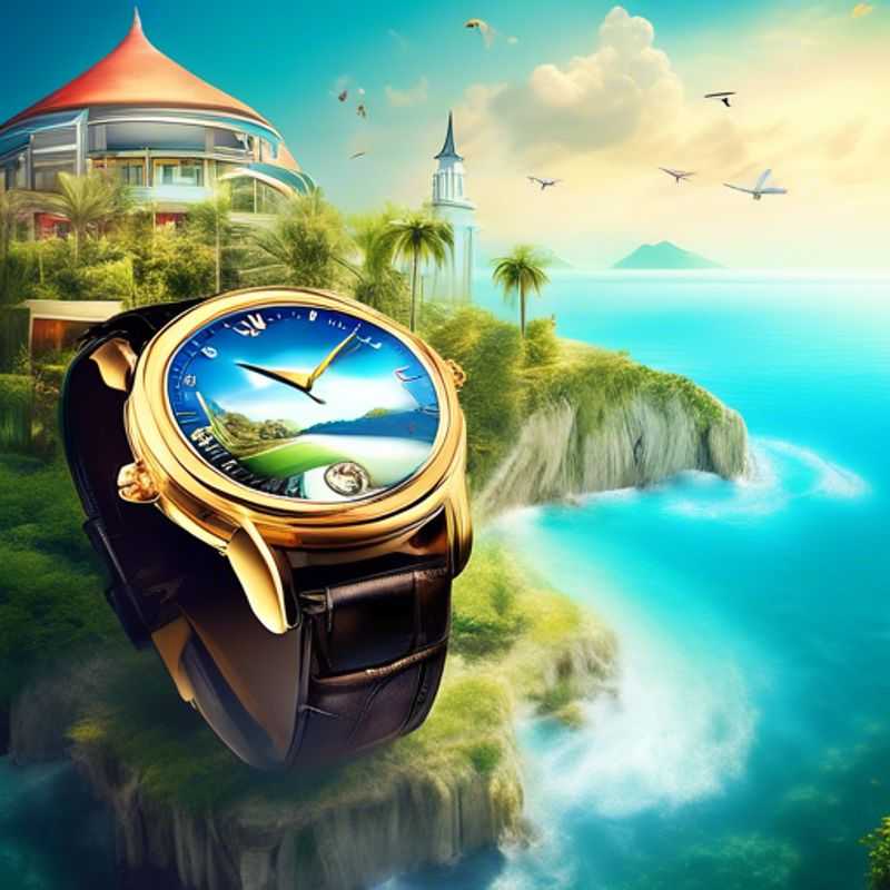 Une montre de voyage de luxe élégante, symbole de sophistication et d'aventure, idéale pour les voyageurs exigeants.