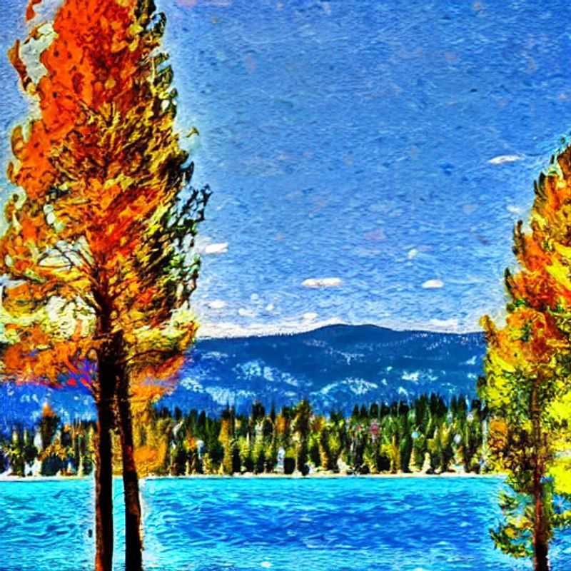 Le lac Tahoe au printemps : des eaux scintillantes sous le soleil printanier.