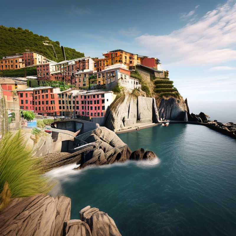 Une voyageuse solitaire profitant de la tranquillité du port de La Spezia, en Italie, lors de son séjour d'une semaine dans cette ville côtière pendant le printemps, en quête de bien-être et de ressourcement.