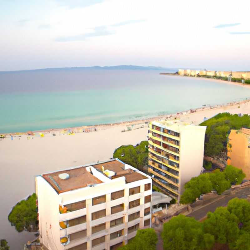 Une famille heureuse profite des eaux turquoise et du sable doré de Cala Millor, aux Baléares, en Espagne, lors de leurs vacances d'été de deux semaines.