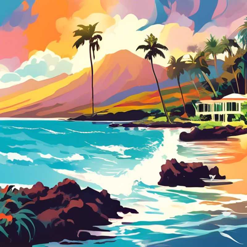 Un voyageur en solo, l'âme d'un explorateur, profite du soleil d'hiver sur les plages paradisiaques de Maui, Hawaï, pendant une semaine de découverte et d'aventure.